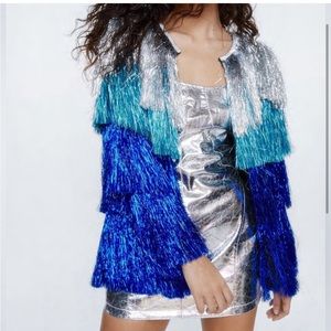 Nasty gal nastygal metallic fringe tassel jacket tiered